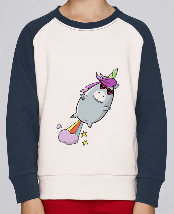 Sudadera Cuello Redondo Manga en Contraste Niño Mini Scouts Contraste Licorne à propulsion naturelle por Tomi Ax - tomiax.fr