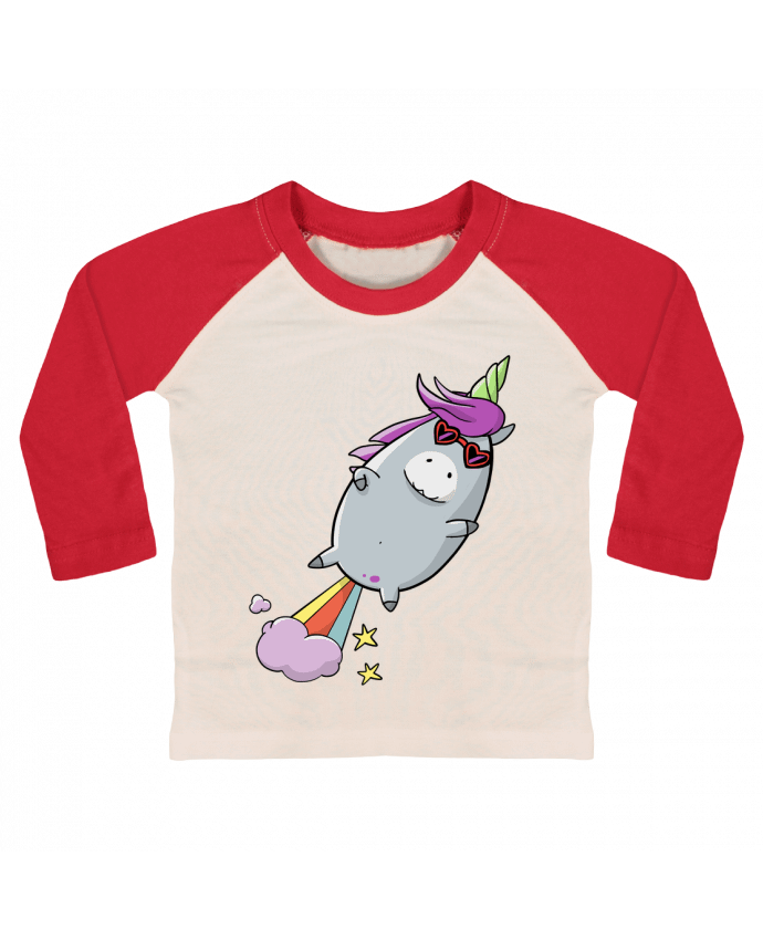 Tee-shirt Bébé Baseball ML Licorne à propulsion naturelle par Tomi Ax - tomiax.fr