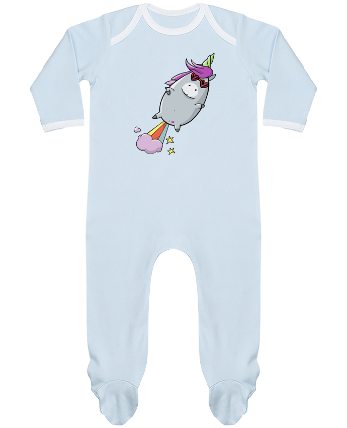 Baby Sleeper long sleeves Contrast Licorne à propulsion naturelle by Tomi Ax - tomiax.fr