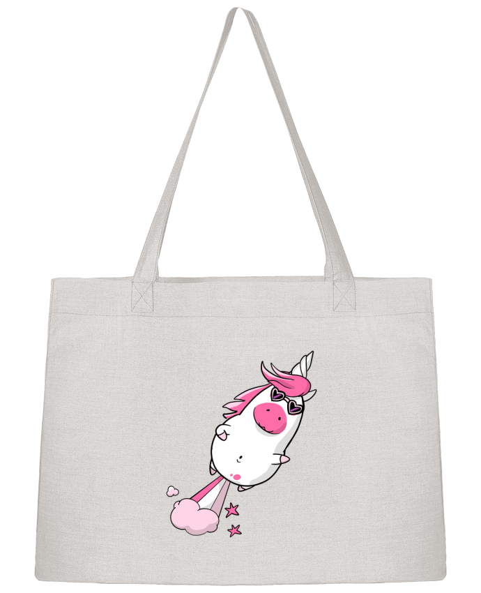 Shopping tote bag Stanley Stella Licorne à propulsion naturelle - version 2 by Tomi Ax - tomiax.fr
