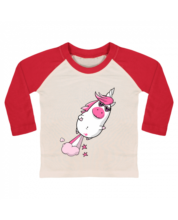 T-shirt baby Baseball long sleeve Licorne à propulsion naturelle - version 2 by Tomi Ax - tomiax.fr