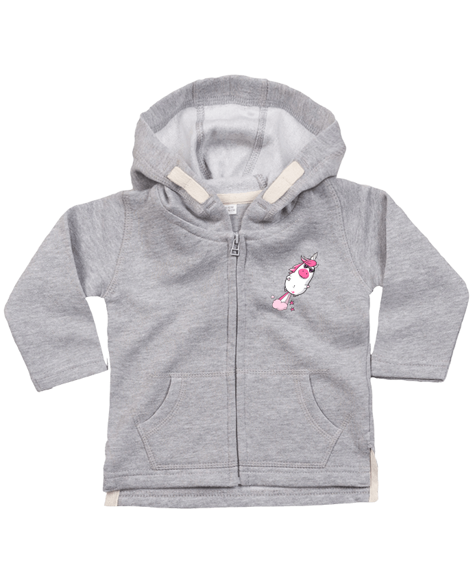 Hoddie with zip for baby Licorne à propulsion naturelle - version 2 by Tomi Ax - tomiax.fr