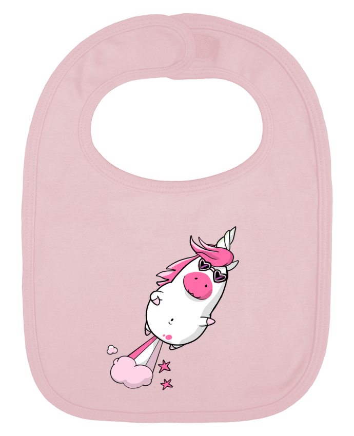 Baby Bib plain and contrast Licorne à propulsion naturelle - version 2 by Tomi Ax - tomiax.fr