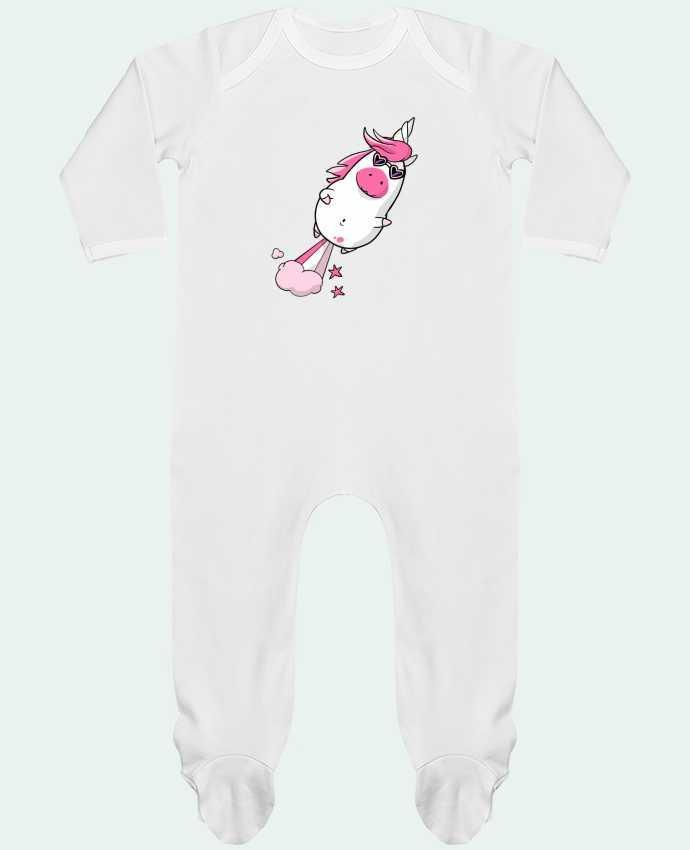 Baby Sleeper long sleeves Contrast Licorne à propulsion naturelle - version 2 by Tomi Ax - tomiax.fr