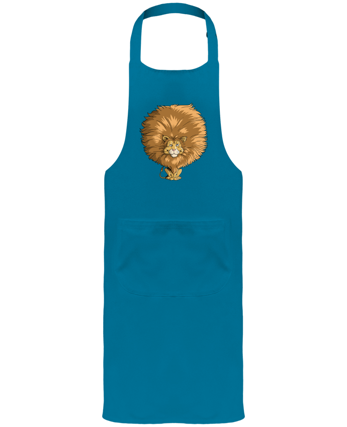 Garden or Sommelier Apron with Pocket Lion à grosse crinière by Tomi Ax - tomiax.fr