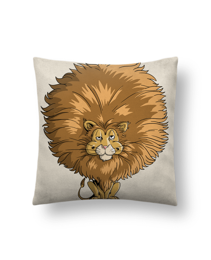 Coussin suédine Lion à grosse crinière par Tomi Ax - tomiax.fr