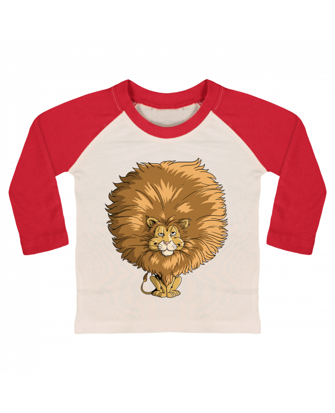 T-shirt baby Baseball long sleeve Lion à grosse crinière by Tomi Ax - tomiax.fr