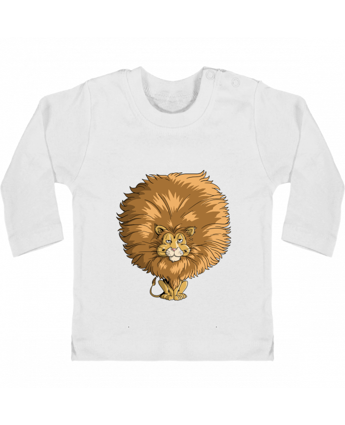 Baby T-shirt with press-studs long sleeve Lion à grosse crinière manches longues du designer Tomi Ax - tomiax.fr