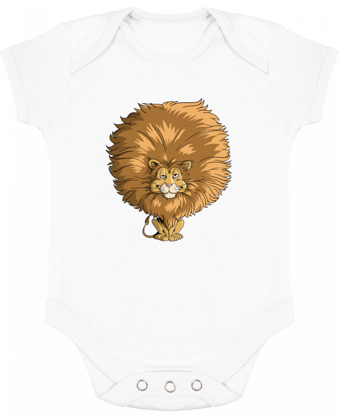 Body bébé manches contrastées Lion à grosse crinière par Tomi Ax - tomiax.fr