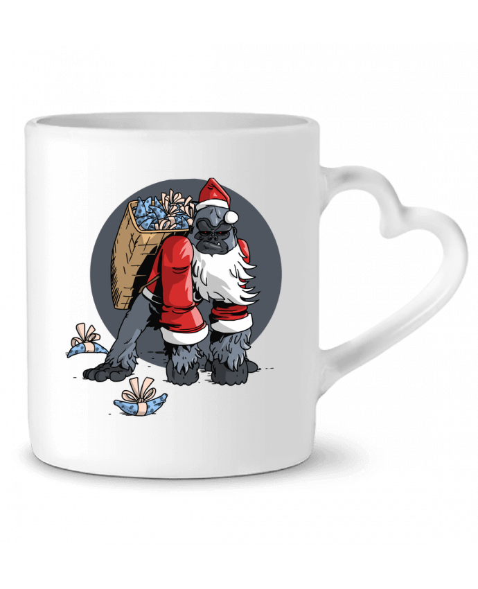 Mug coeur Le Noël du Gorille par Tomi Ax - tomiax.fr
