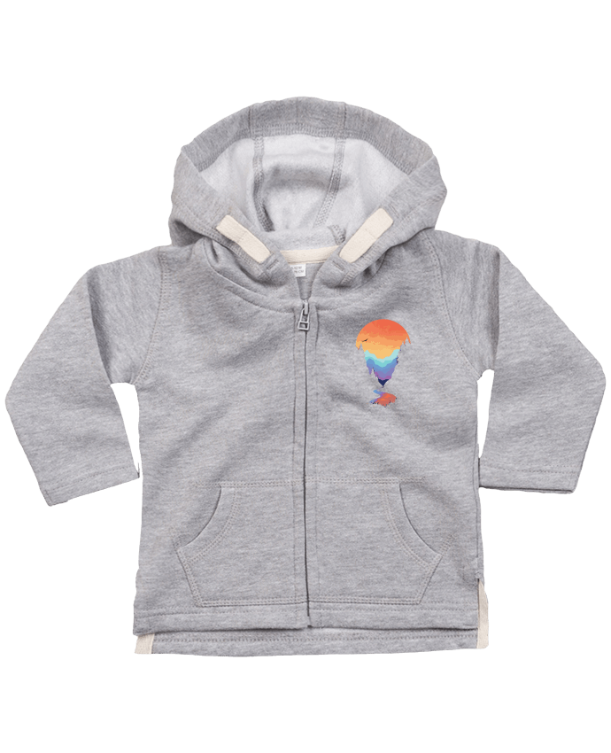 Hoddie with zip for baby Paysage de montagne by jorrie