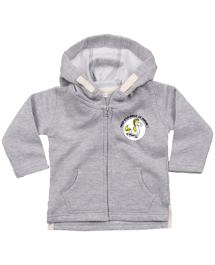 Hoddie with zip for baby Trop d'la balle, le cheval by Tomi Ax - tomiax.fr