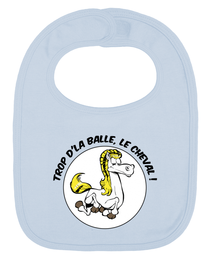 Baby Bib plain and contrast Trop d'la balle, le cheval by Tomi Ax - tomiax.fr