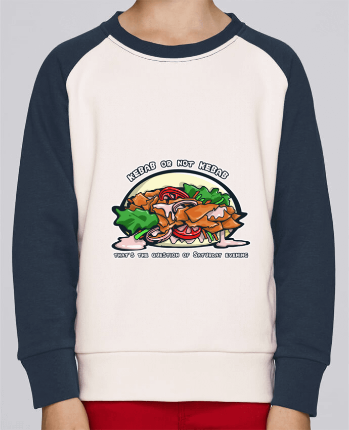 Sweatshirt Kids Round Neck Stanley Mini Contrast Kebab or not Kebab ? by Tomi Ax - tomiax.fr