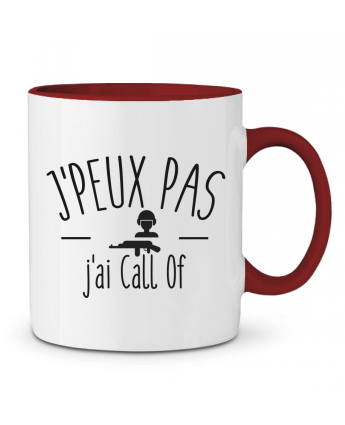 Mug bicolore Je peux pas j'ai call of FRENCHUP-MAYO