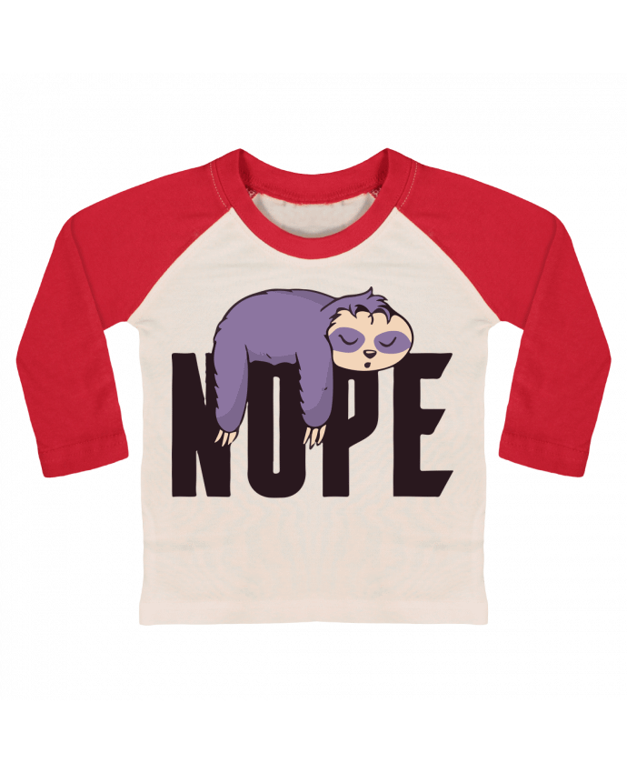 Tee-shirt Bébé Baseball ML Nope - Pas aujourd'hui par jorrie