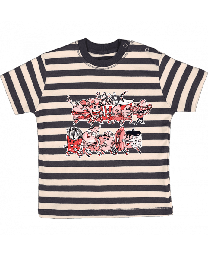 Camiseta Bebé a Rayas Snacking et fiesta por Tomi Ax - tomiax.fr