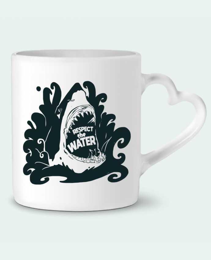 Mug Heart Respect the Water - Shark by Tomi Ax - tomiax.fr