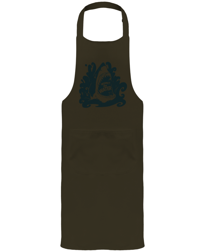 Garden or Sommelier Apron with Pocket Respect the Water - Shark by Tomi Ax - tomiax.fr