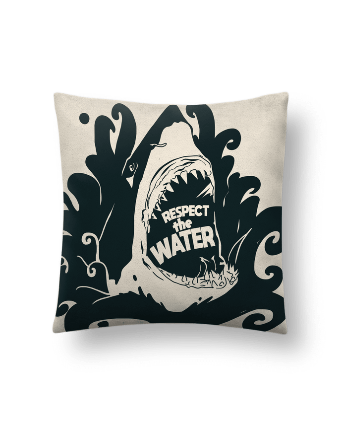 Cushion suede touch 45 x 45 cm Respect the Water - Shark by Tomi Ax - tomiax.fr