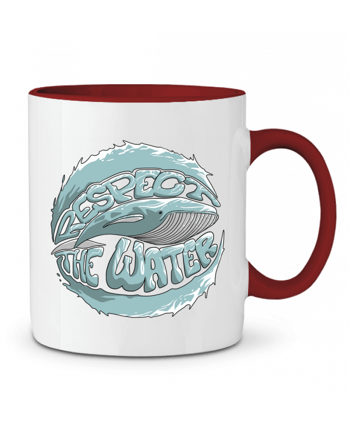 Mug bicolore REspect the Water - Whale Tomi Ax - tomiax.fr