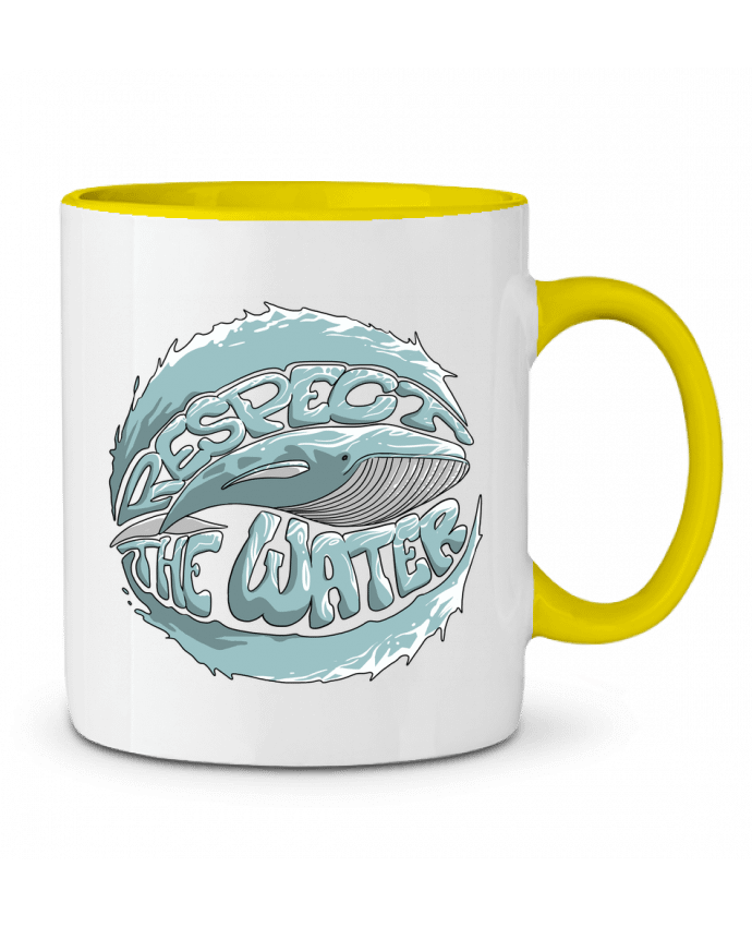 Mug bicolore REspect the Water - Whale Tomi Ax - tomiax.fr