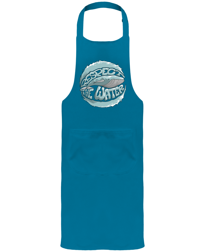 Garden or Sommelier Apron with Pocket REspect the Water - Whale by Tomi Ax - tomiax.fr