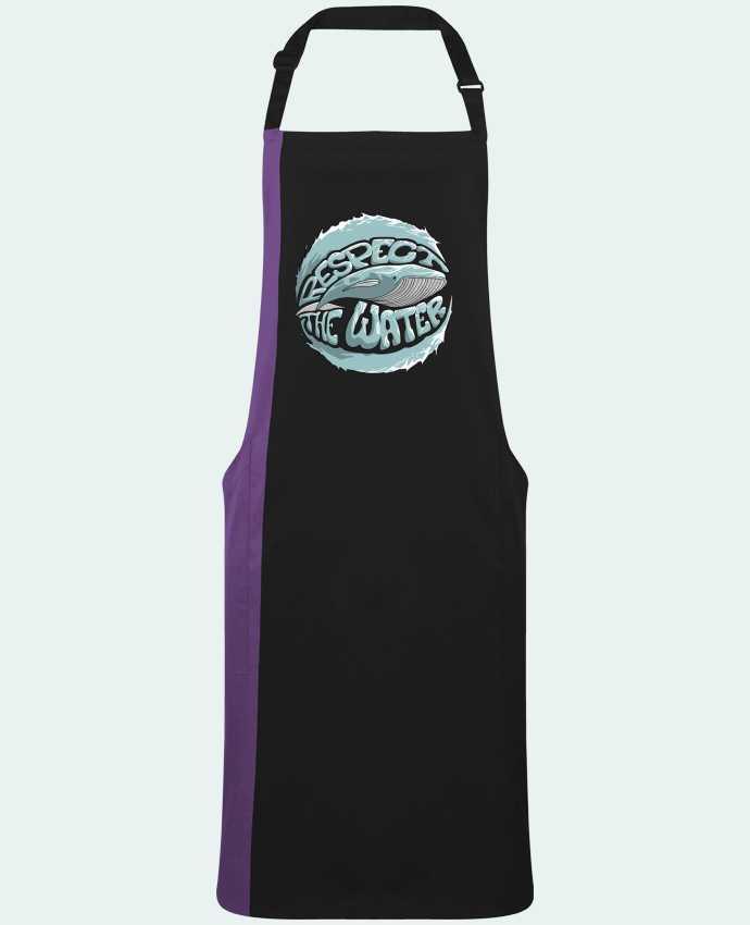 Two-tone long Apron REspect the Water - Whale by  Tomi Ax - tomiax.fr