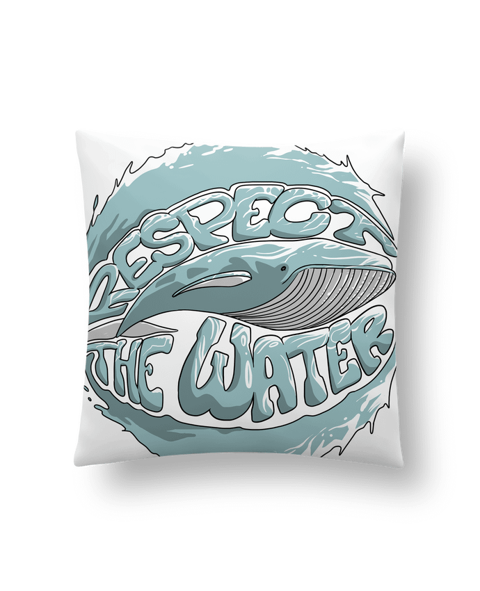 Cushion synthetic soft 45 x 45 cm REspect the Water - Whale by Tomi Ax - tomiax.fr