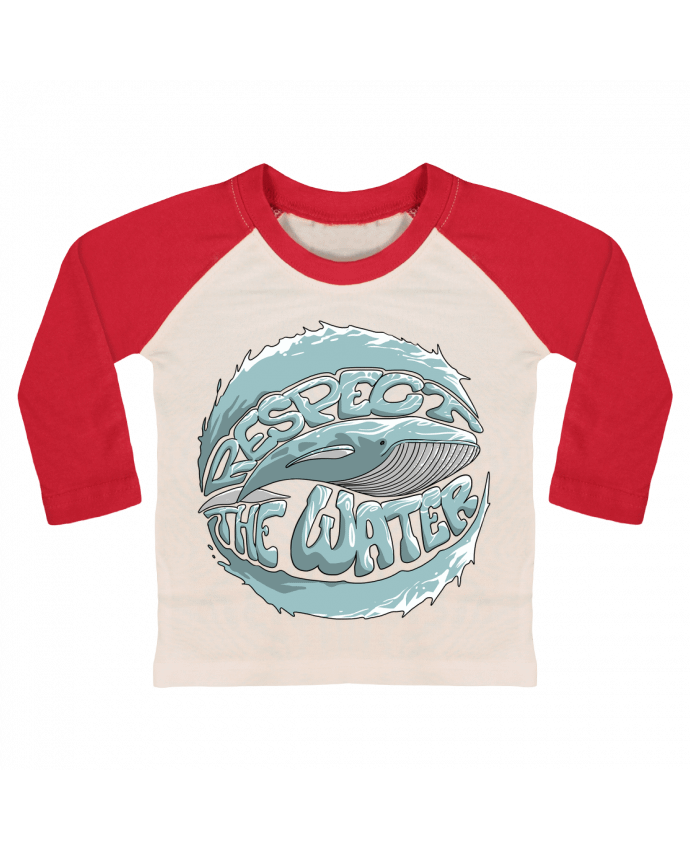 Tee-shirt Bébé Baseball ML REspect the Water - Whale par Tomi Ax - tomiax.fr