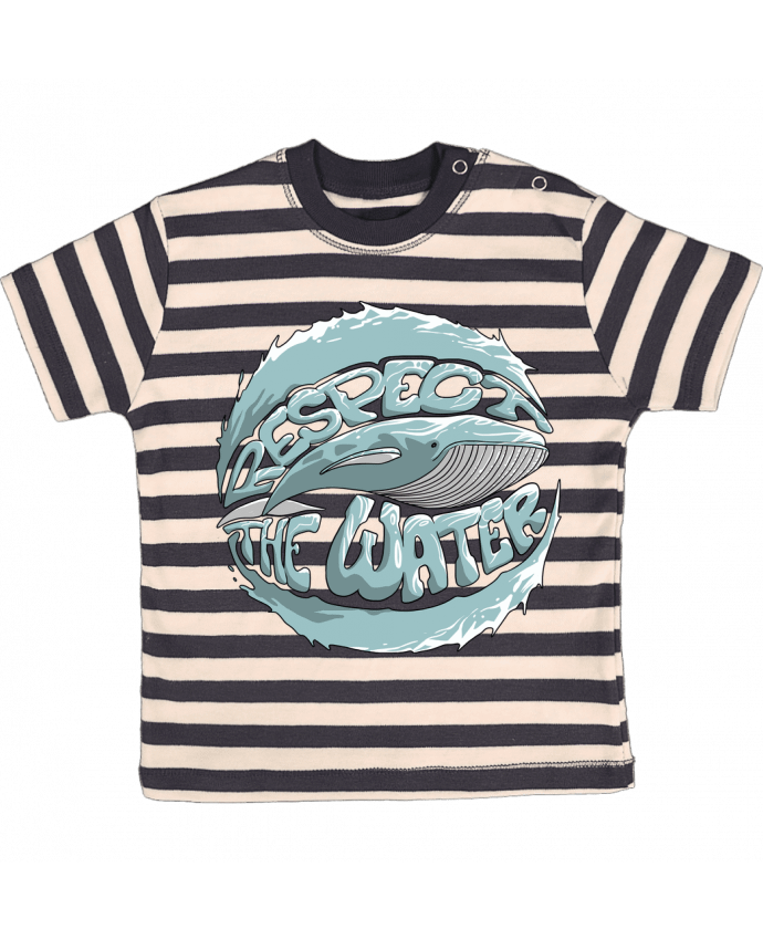 Tee-shirt bébé à rayures REspect the Water - Whale par Tomi Ax - tomiax.fr
