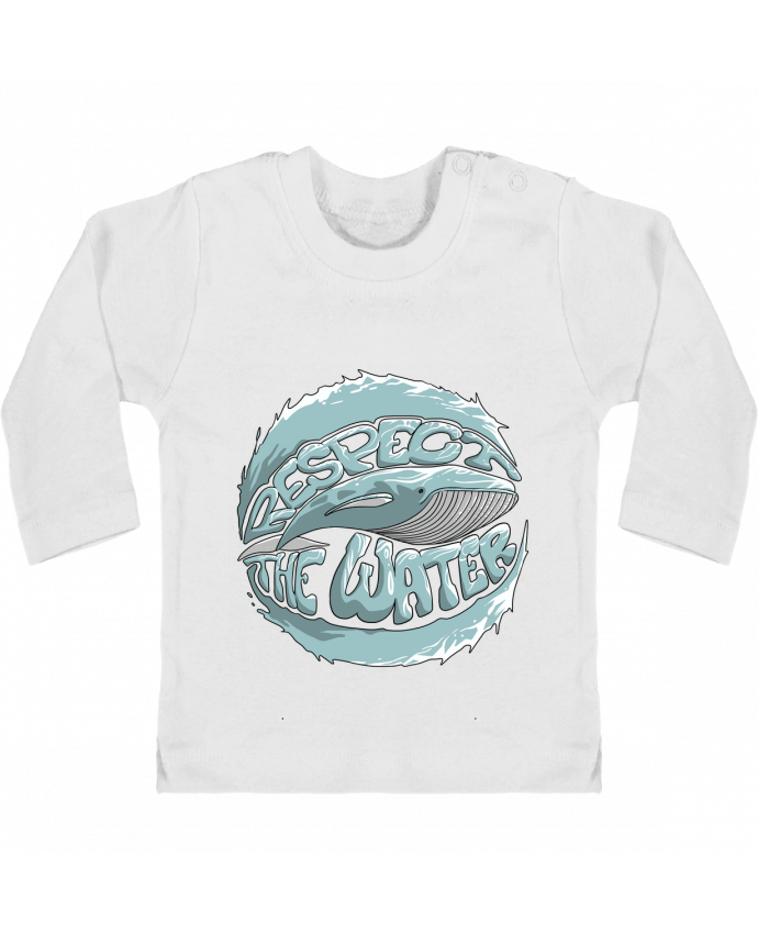 Camiseta Bebé Manga Larga con Botones  REspect the Water - Whale manches longues du designer Tomi Ax - tomiax.fr