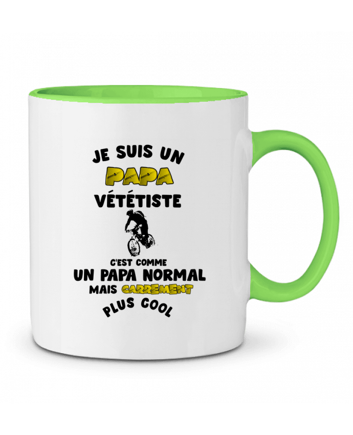 Two-tone Ceramic Mug Papa vététiste 10signer