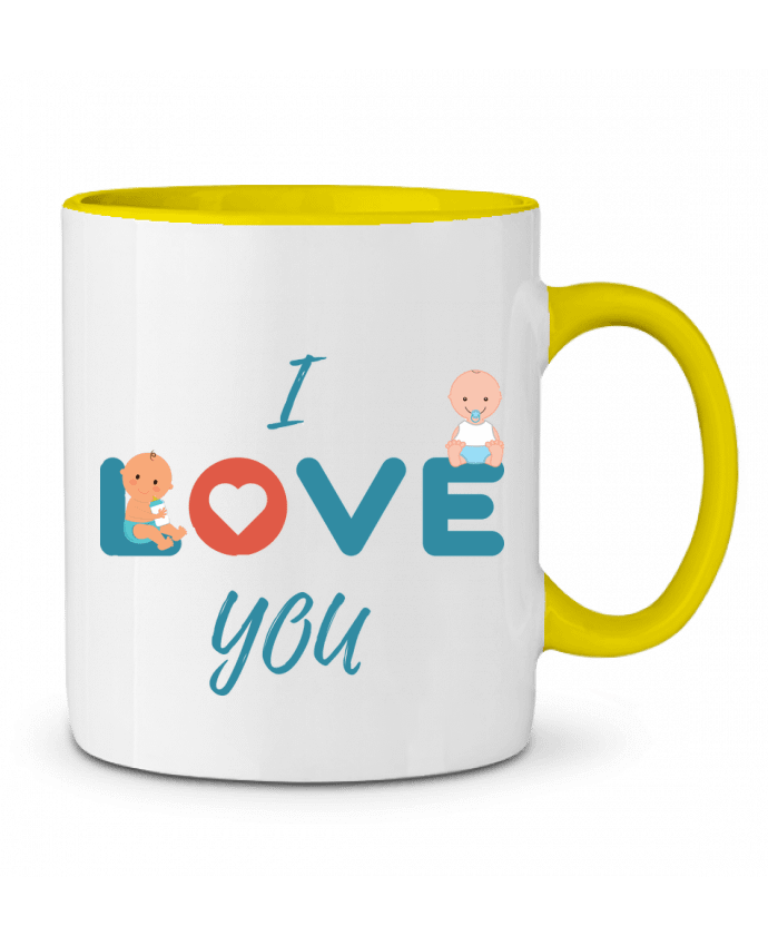 Taza Cerámica Bicolor I love you Lovebebe