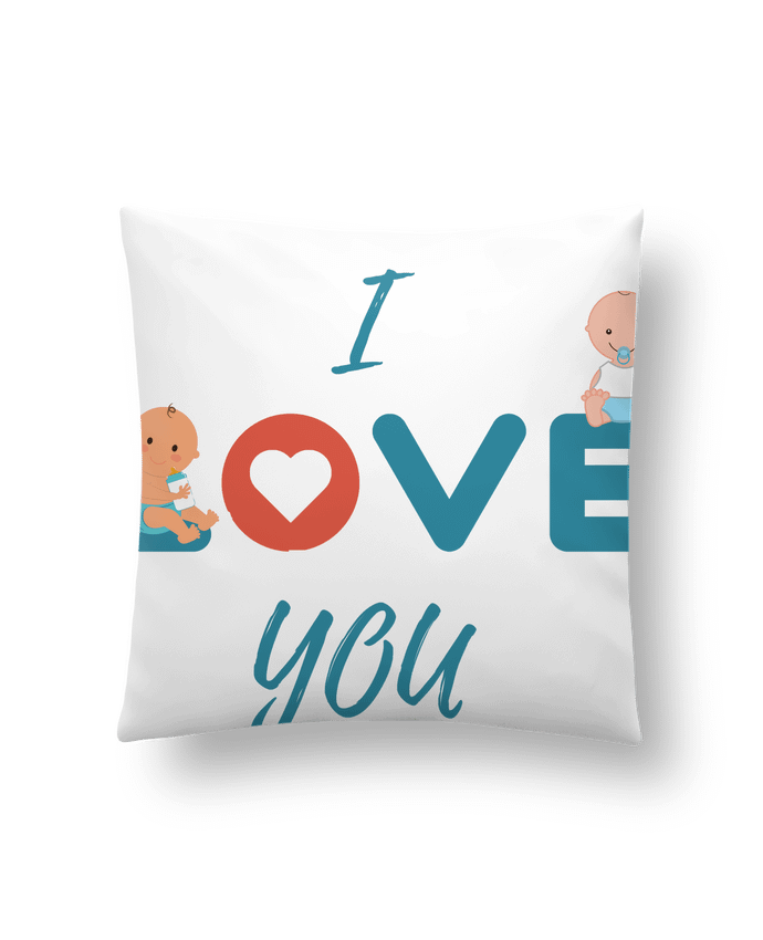 Cushion synthetic soft 45 x 45 cm I love you by Lovebebe