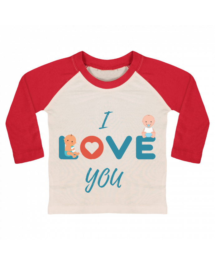T-shirt baby Baseball long sleeve I love you by Lovebebe