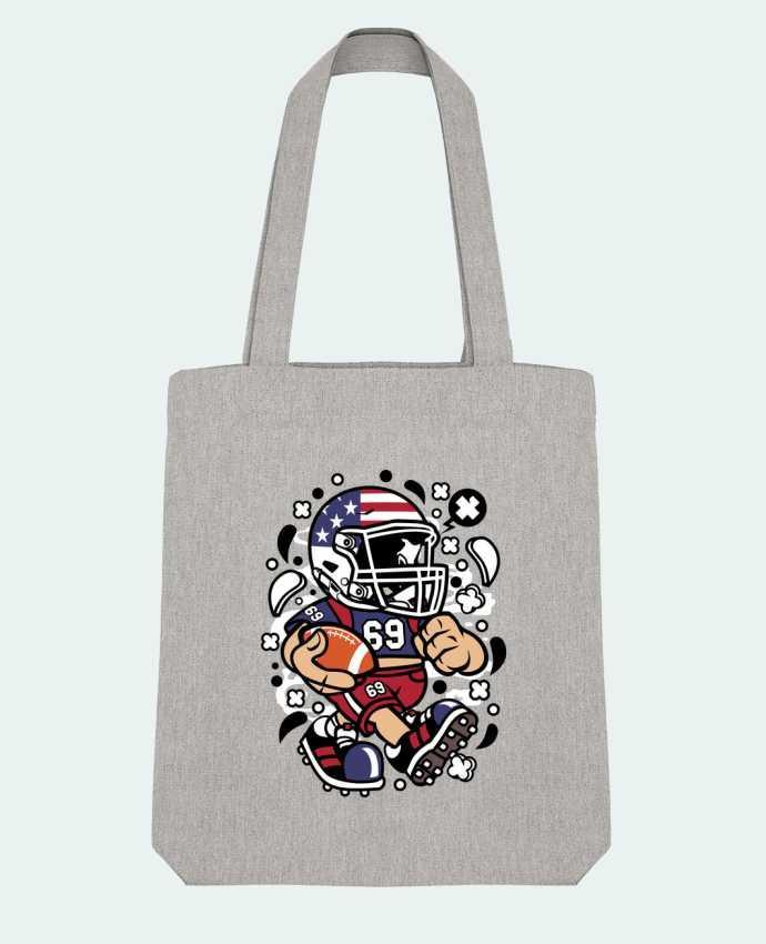 Tote Bag Stanley Stella Football Américain Cartoon | By Kap Atelier Cartoon by Kap Atelier 