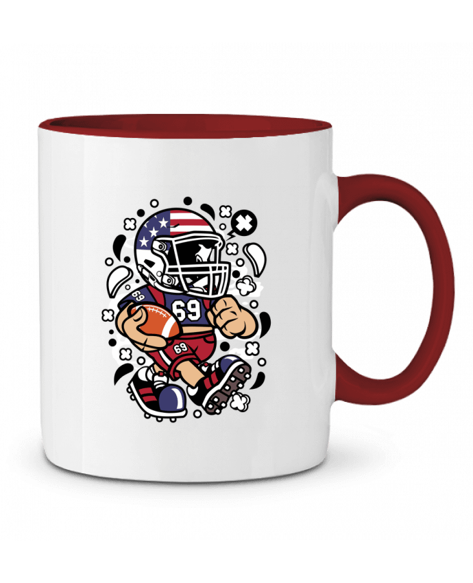 Mug bicolore Football Américain Cartoon | By Kap Atelier Cartoon Kap Atelier