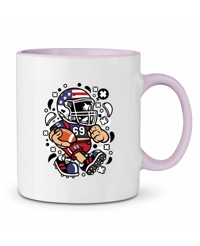 Taza Cerámica Bicolor Football Américain Cartoon | By Kap Atelier Cartoon Kap Atelier