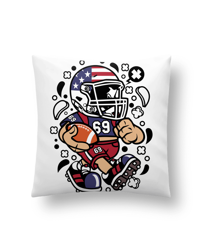Cushion synthetic soft 45 x 45 cm Football Américain Cartoon | By Kap Atelier Cartoon by Kap Atelier