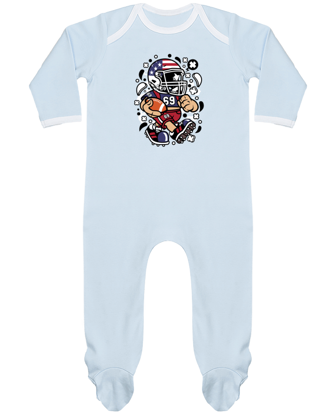 Body Pyjama Bébé Football Américain Cartoon | By Kap Atelier Cartoon par Kap Atelier