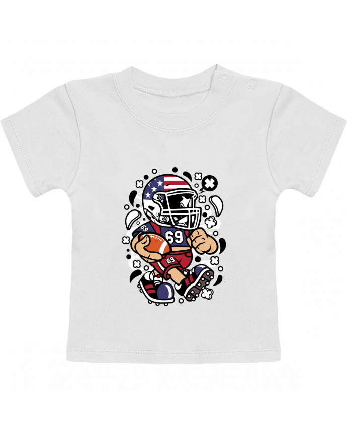 T-Shirt Baby Short Sleeve Football Américain Cartoon | By Kap Atelier Cartoon manches courtes du designer Kap Ate