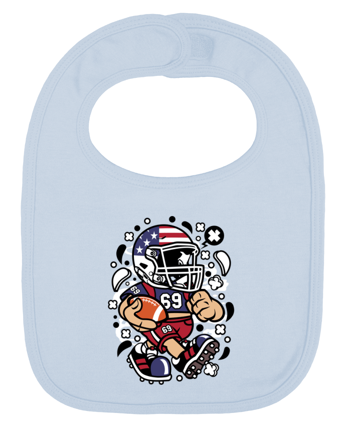 Bavoir bébé uni Football Américain Cartoon | By Kap Atelier Cartoon par Kap Atelier