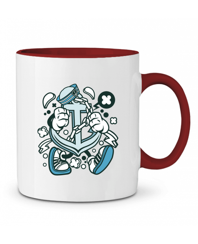 Mug bicolore Ancre de bateau Cartoon | By Kap Atelier Cartoon Kap Atelier