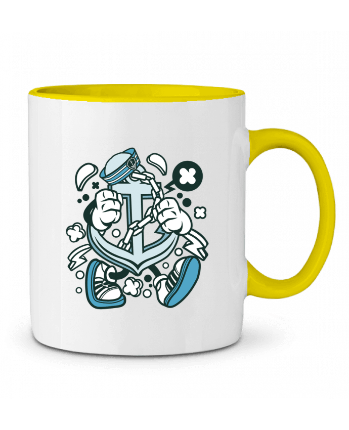 Two-tone Ceramic Mug Ancre de bateau Cartoon | By Kap Atelier Cartoon Kap Atelier