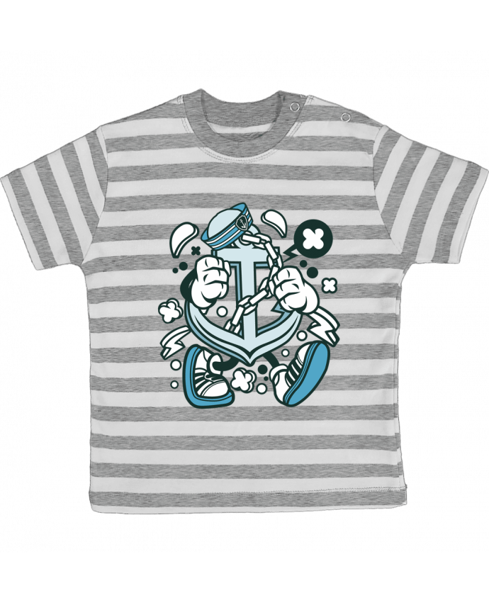 Camiseta Bebé a Rayas Ancre de bateau Cartoon | By Kap Atelier Cartoon por Kap Atelier