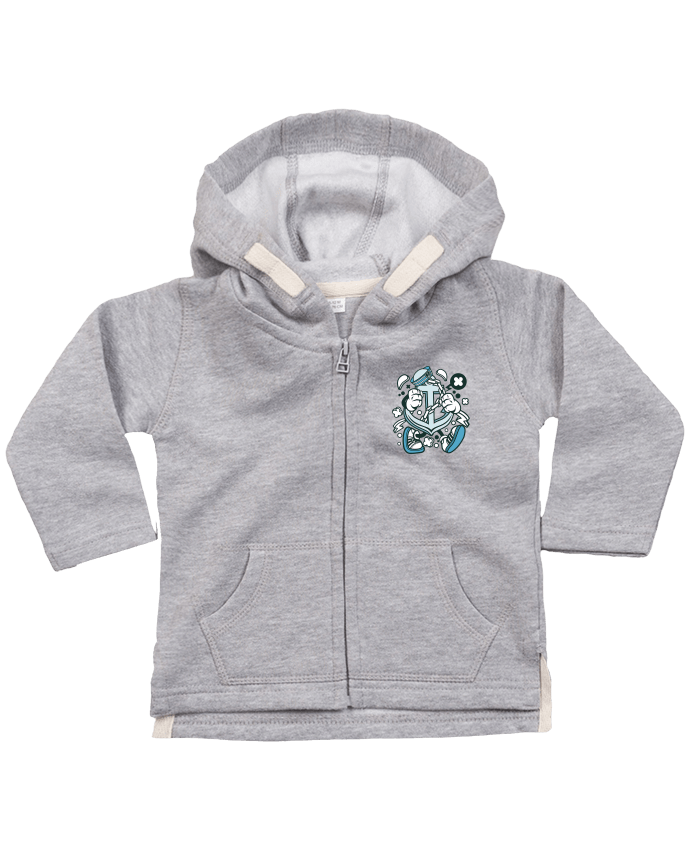 Hoddie with zip for baby Ancre de bateau Cartoon | By Kap Atelier Cartoon by Kap Atelier