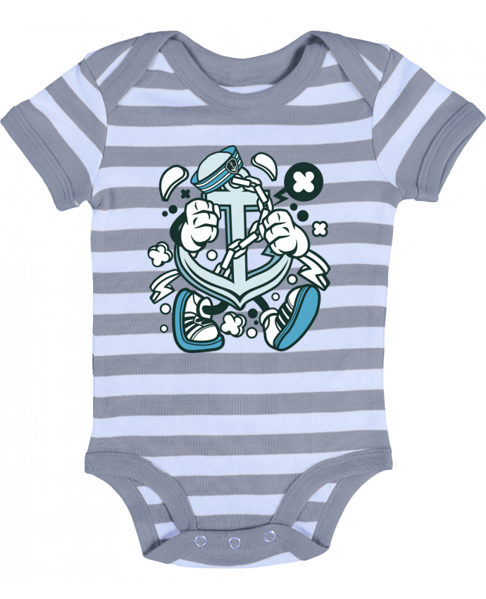 Baby Body striped Ancre de bateau Cartoon | By Kap Atelier Cartoon - Kap Atelier