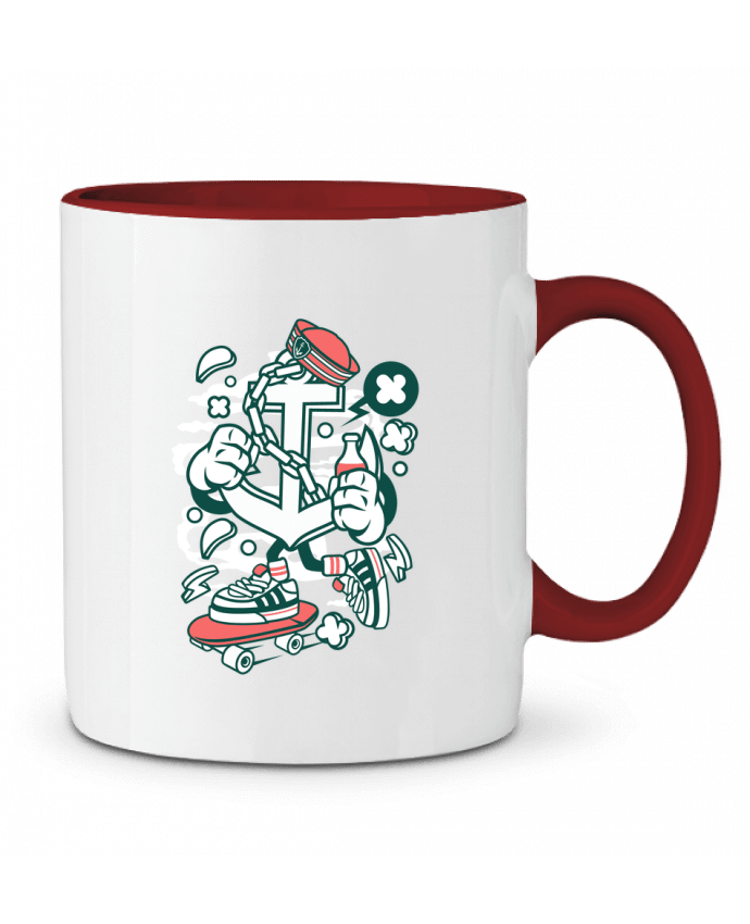 Mug bicolore Ancre Skateboard Cartoon | By Kap Atelier Cartoon Kap Atelier