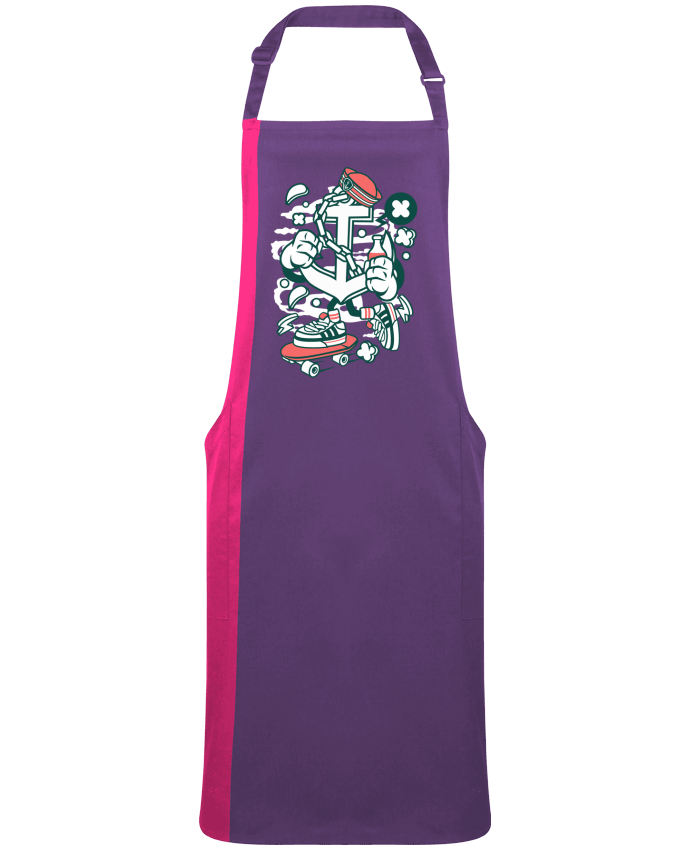 Tablier bicolore Ancre Skateboard Cartoon | By Kap Atelier Cartoon par  Kap Atelier